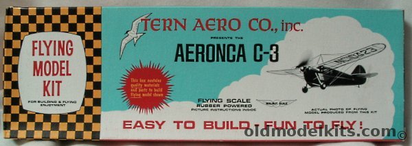 Tern Aero Aeronca C-3 - Rubber Powered Flying Airplane Model, 112 plastic model kit